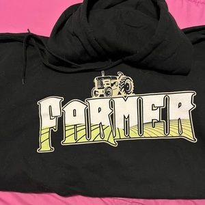 Mens black hoodie-Farmer